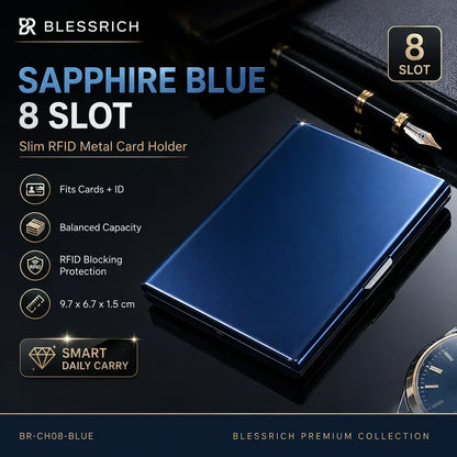 💸 Save More Today - ⚡📇RFID Blocking Card Holder – Slim Stainless Steel Wallet with 3 Capacity Options