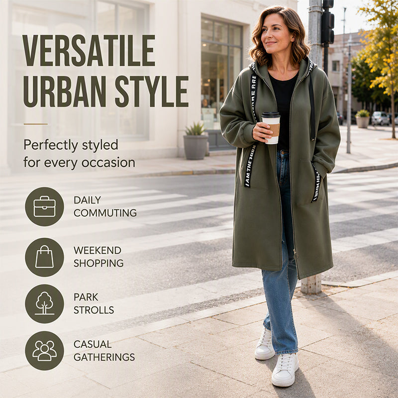 💃Plus Size Women's Hooded Long Sweatshirt