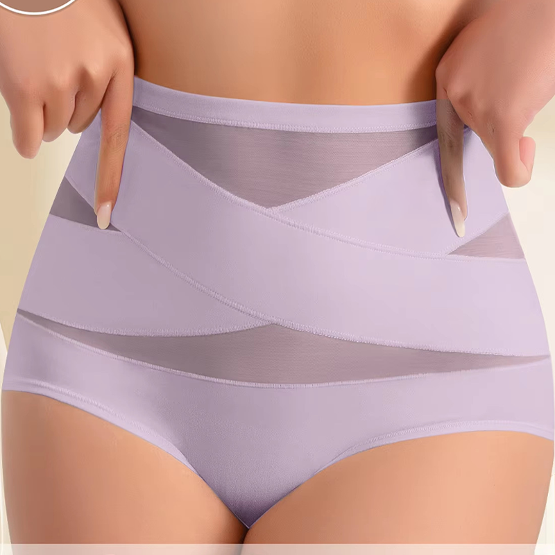 🌸  Special Price 2 for £16.99  ! 🔥🎁Plus-Size High-Waist Cross Tummy Control Panties