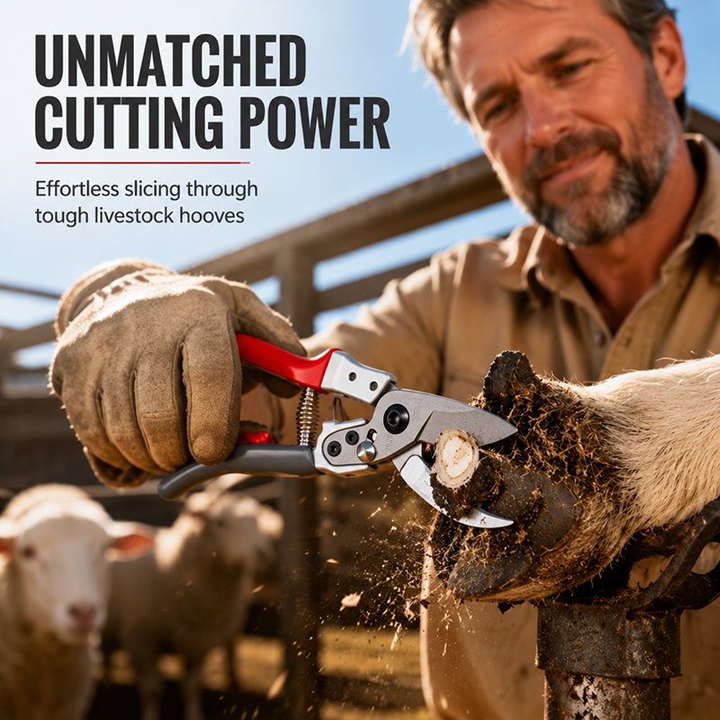 📢📢50% OFF !! ⏰Multi-Purpose Shears – SK5 steel blade, rubberized grip, 30/50mm cut. For sheep, cow & horse hooves + garden pruning! 🌿💪