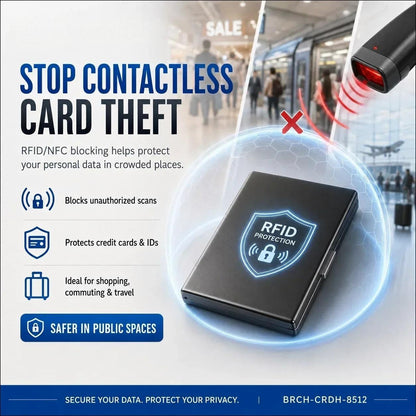 💸 Save More Today - ⚡📇RFID Blocking Card Holder – Slim Stainless Steel Wallet with 3 Capacity Options