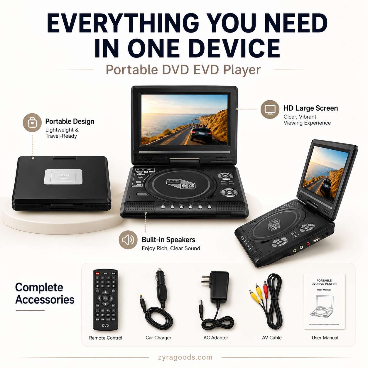 🔥2026 New Upgrade ＆ Hot Sale🔥 7.8" HD Portable DVD/EVD Player📺
