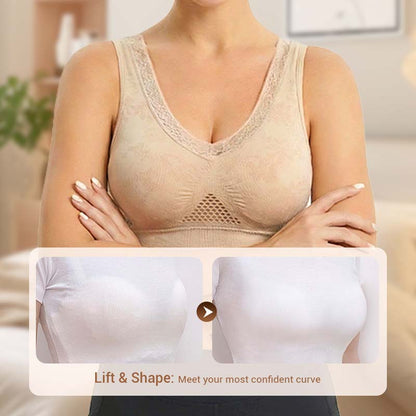 🏆 Last Day Special Price £9.99 ! 💐 Buy One Get One Free 🎁 🌸 Pure Cotton Buttonless Comfy Lifting Bra