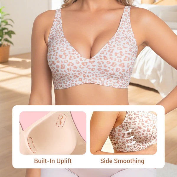 💗SALE 50% OFF💕Jelly Wireless Womens Comfortable Wireless Bras Push Up Bralettes Seamless Tshirts Bras Deep V Everyday Bras