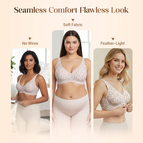 💗SALE 50% OFF💕Jelly Wireless Womens Comfortable Wireless Bras Push Up Bralettes Seamless Tshirts Bras Deep V Everyday Bras
