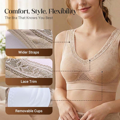 🏆 Last Day Special Price £9.99 ! 💐 Buy One Get One Free 🎁 🌸 Pure Cotton Buttonless Comfy Lifting Bra