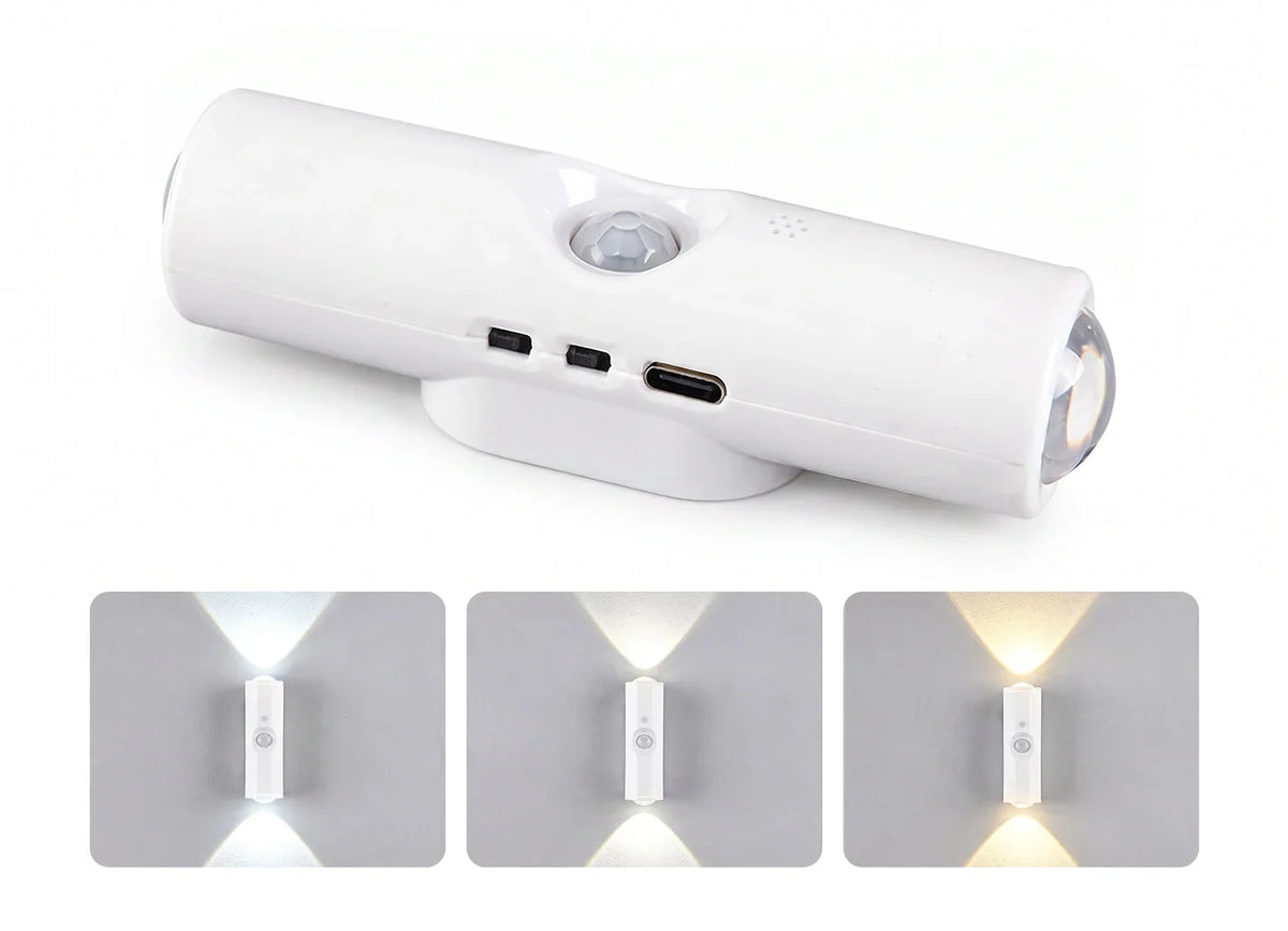 Smart LED Motion Sensor Night Light, Dimmable RGB Color Changing Wall Lamp, USB Rechargeable Gradient Magnetic Stick-on Ambient Light for Bedroom, Hallway, Entryway Home Lighting Decor Accessories