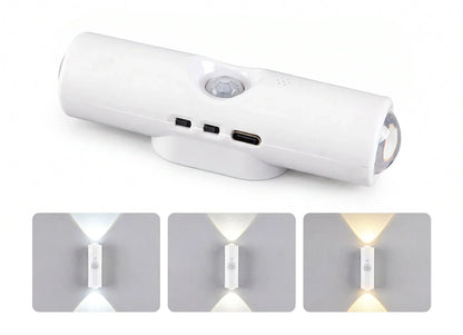 Smart LED Motion Sensor Night Light, Dimmable RGB Color Changing Wall Lamp, USB Rechargeable Gradient Magnetic Stick-on Ambient Light for Bedroom, Hallway, Entryway Home Lighting Decor Accessories