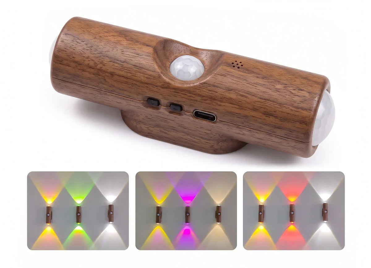 Smart LED Motion Sensor Night Light, Dimmable RGB Color Changing Wall Lamp, USB Rechargeable Gradient Magnetic Stick-on Ambient Light for Bedroom, Hallway, Entryway Home Lighting Decor Accessories