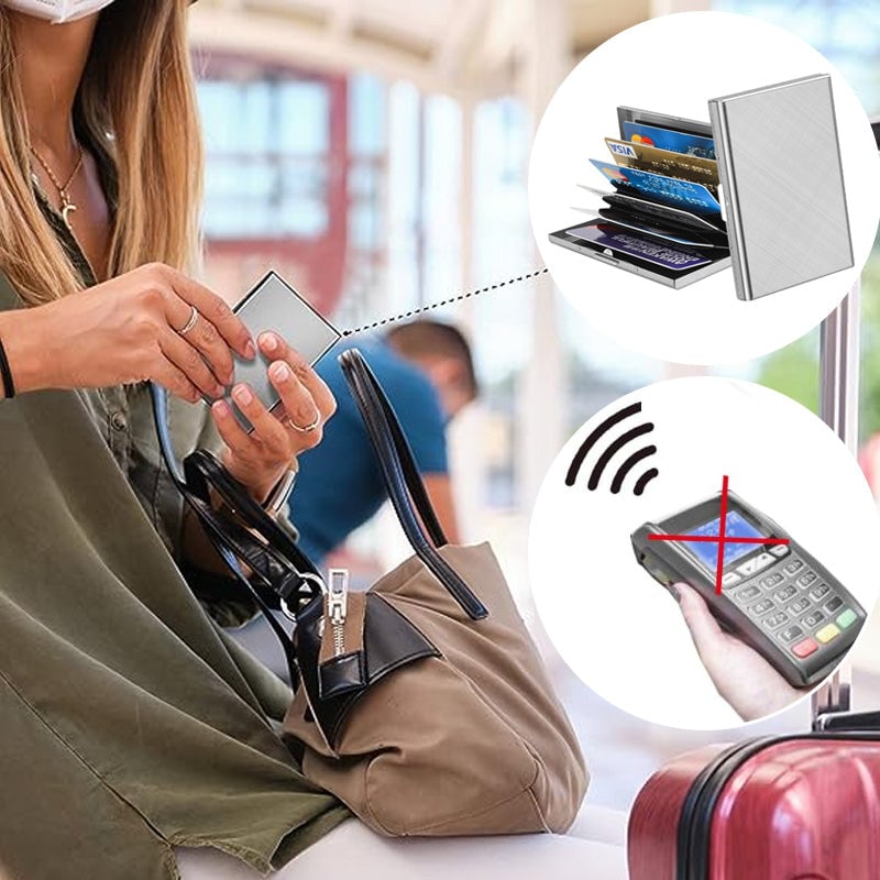 💸 Save More Today - ⚡📇RFID Blocking Card Holder – Slim Stainless Steel Wallet with 3 Capacity Options
