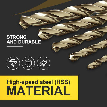 🔧50% OFF NOW ! ⚙️99Pcs Titanium Coated Drill Bit Set, High Hardness Multi-Size Drilling Bits for Wood Metal Plastic Electronics