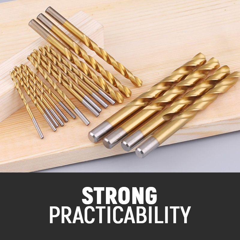 🔧50% OFF NOW ! ⚙️99Pcs Titanium Coated Drill Bit Set, High Hardness Multi-Size Drilling Bits for Wood Metal Plastic Electronics