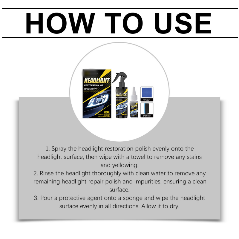 🚗Hot sale -50% OFF🚗 Professional Headlight Polish and Sealant Kit