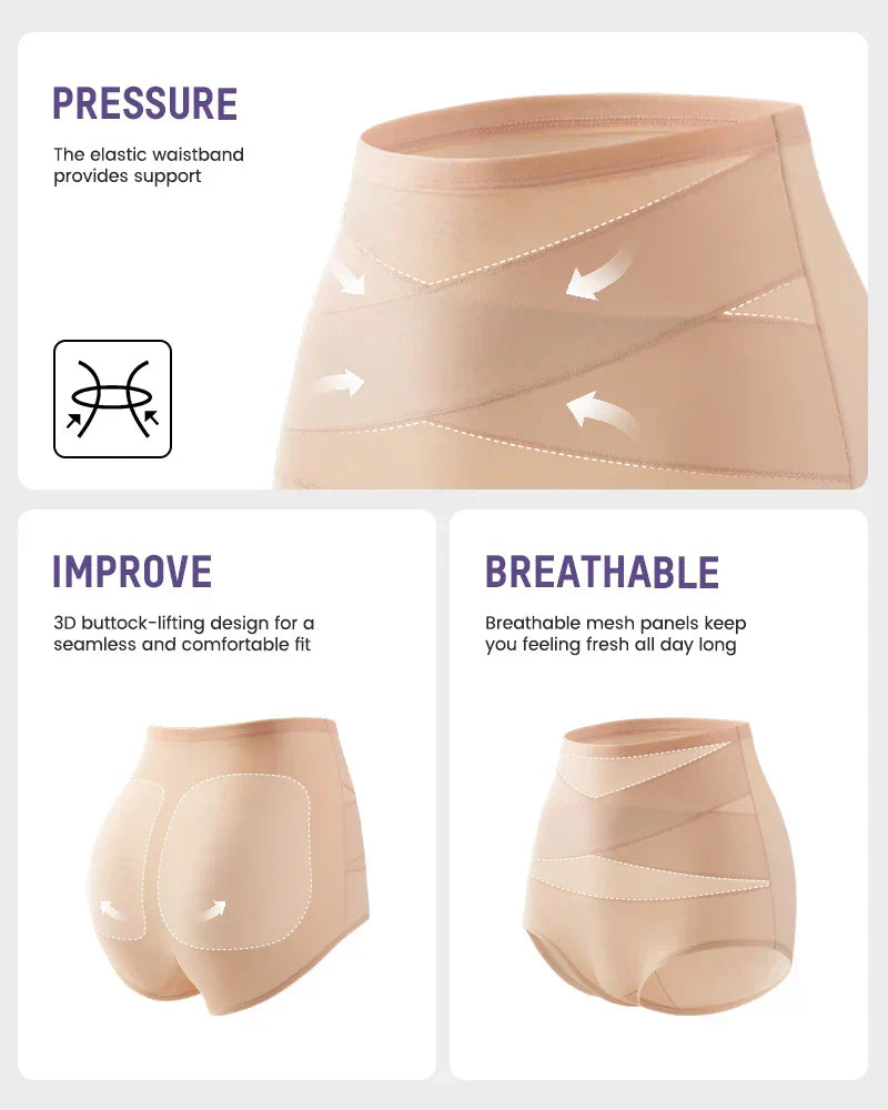 🌸  Special Price 2 for £16.99  ! 🔥Buy 1 Get 1 Free🎁Plus-Size High-Waist Cross Tummy Control Panties