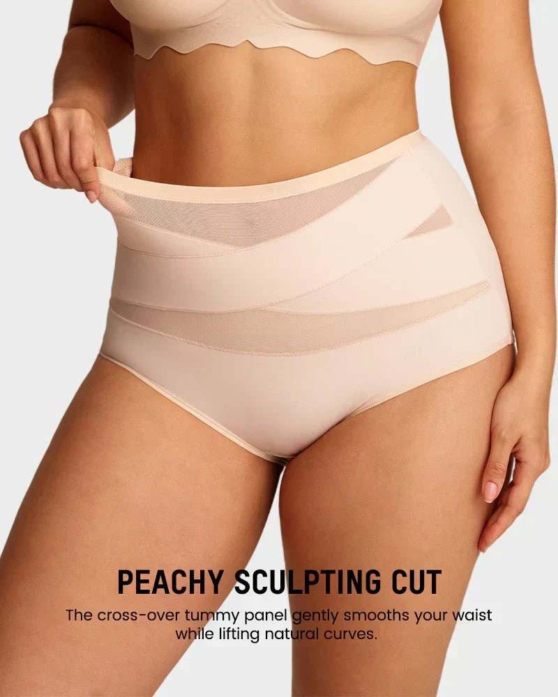 🌸  Special Price 2 for £16.99  ! 🔥Buy 1 Get 1 Free🎁Plus-Size High-Waist Cross Tummy Control Panties