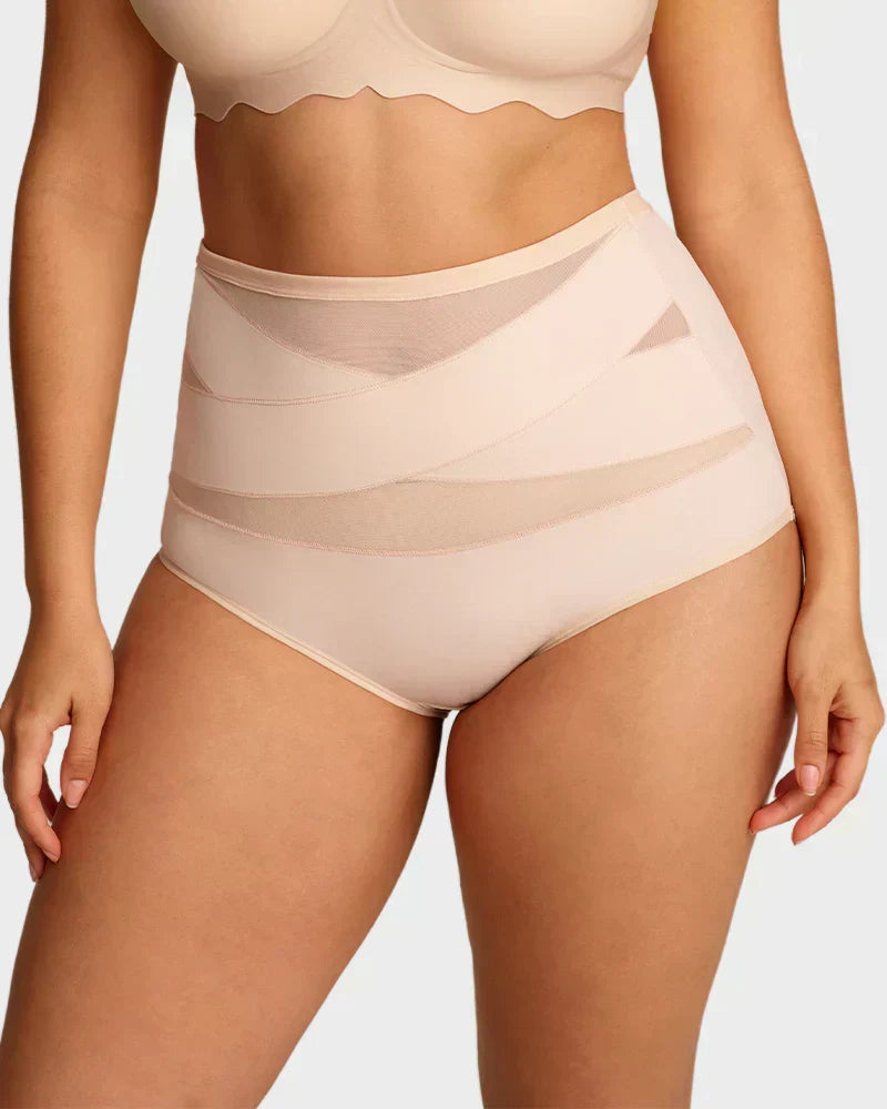 🌸  Special Price £16.99 ! 🔥Buy 1 Get 1 Free🎁Plus-Size High-Waist Cross Tummy Control Panties