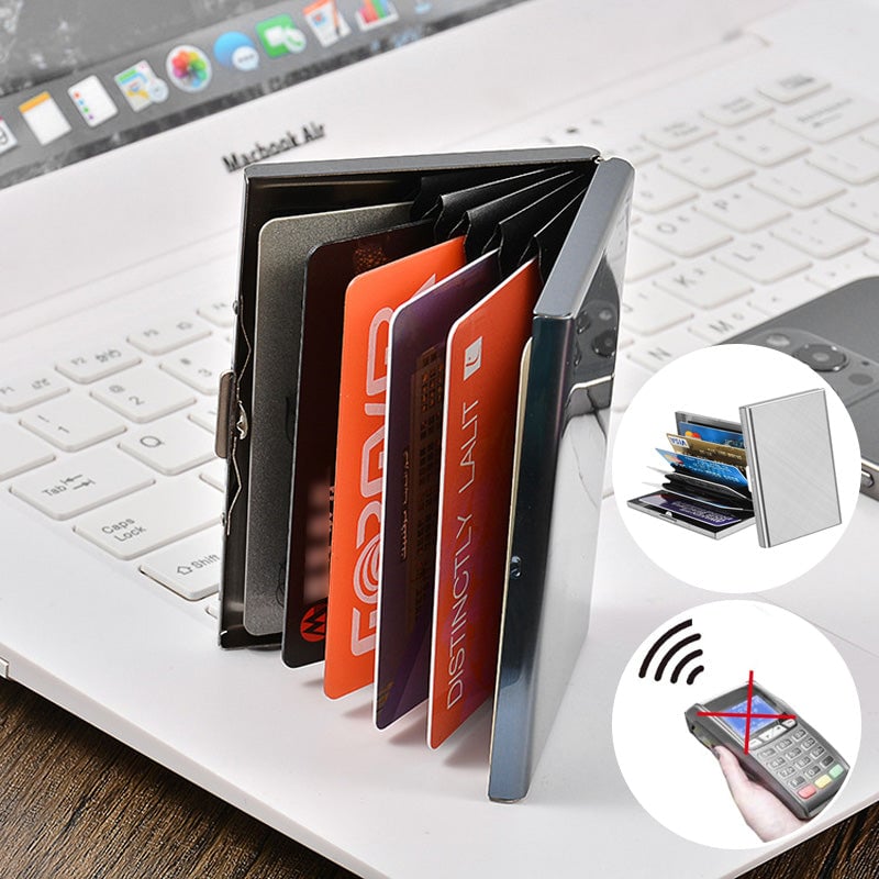 💸 Save More Today - ⚡📇RFID Blocking Card Holder – Slim Stainless Steel Wallet with 3 Capacity Options