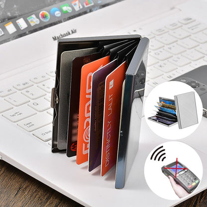 💸 Save More Today - ⚡📇RFID Blocking Card Holder – Slim Stainless Steel Wallet with 3 Capacity Options