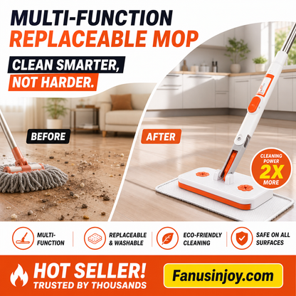 🔥Limited Time 50% OFF！✨️Maximal Cleaning Power！Multi-Functional Hands-Free Clip Flat Mop