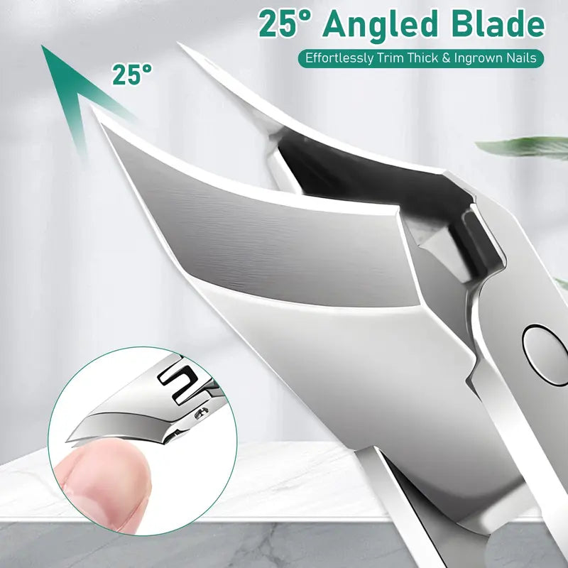 💅 BUY 1 GET 1 FREE! ✨ Eagle Beak Beveled Nail Clippers – Wide Jaws, Ergonomic, Built-In Catcher 🦅