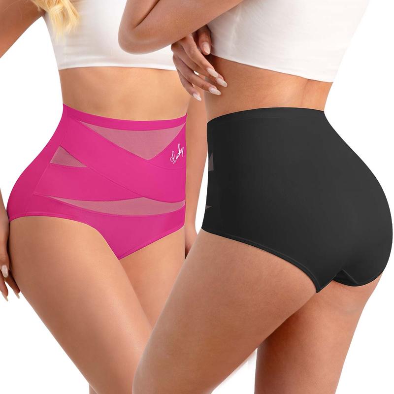 🌸  Special Price £16.99 ! 🔥Buy 1 Get 1 Free🎁Plus-Size High-Waist Cross Tummy Control Panties
