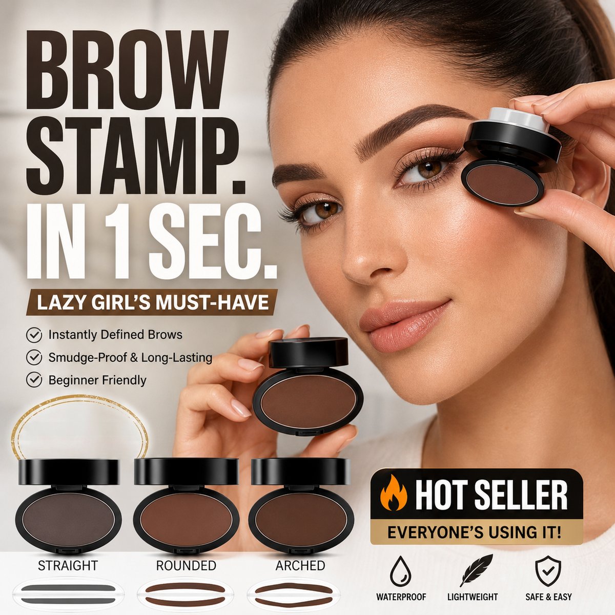 🥳2026 HOT SALE💞✨ 50% OFF! Eyebrow Stamp Powder with Brush – Press & go, perfect brows in seconds. Waterproof, 24h wear, no salon needed. A beauty game‑changer! 💄🌸（副本）