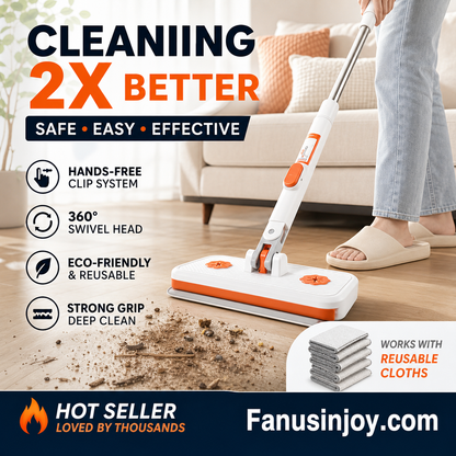 🔥Limited Time 50% OFF！✨️Maximal Cleaning Power！Multi-Functional Hands-Free Clip Flat Mop