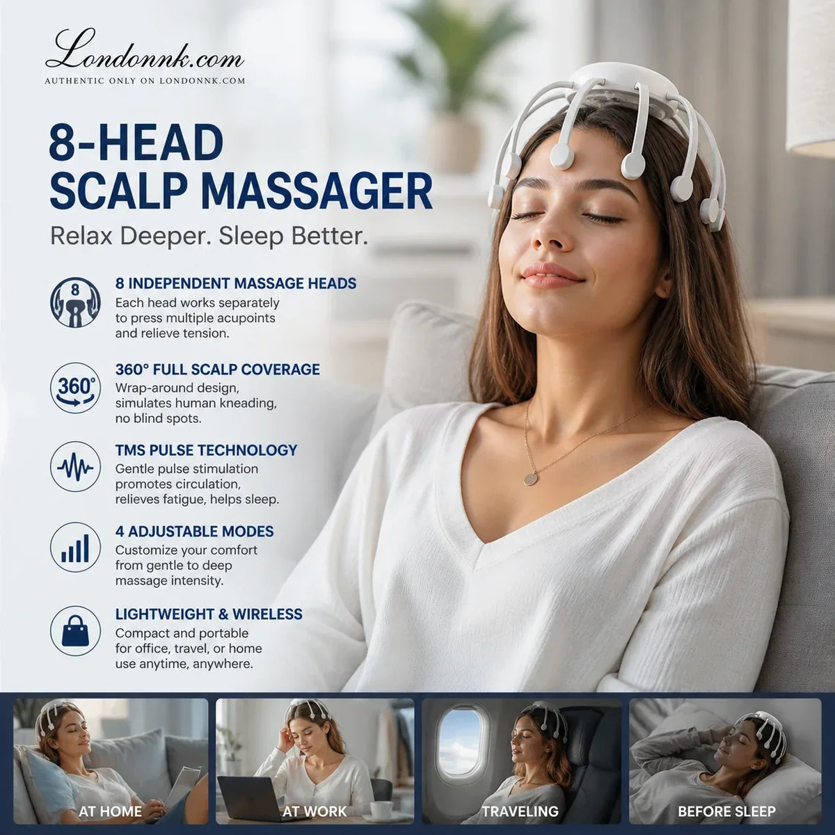 🐙 50% OFF NOW ! 💆‍♂️ Intelligent Octopus Head Massager – Relaxing Kneading, Multiple Modes & Portable Design 🔋