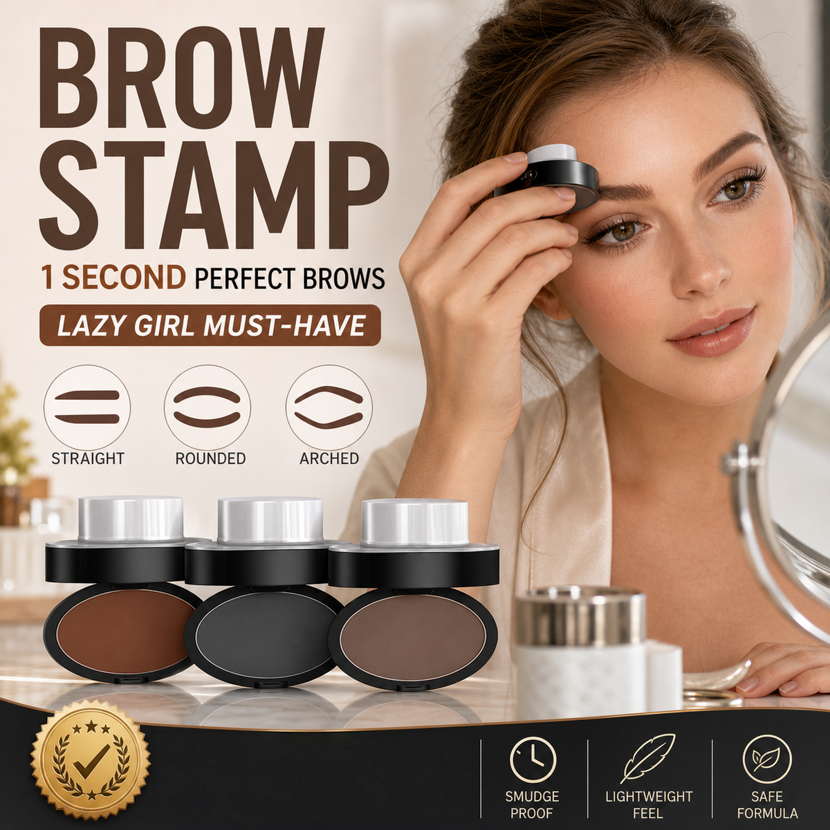 🥳2026 HOT SALE💞✨ 50% OFF! Eyebrow Stamp Powder with Brush – Press & go, perfect brows in seconds. Waterproof, 24h wear, no salon needed. A beauty game‑changer! 💄🌸（副本）
