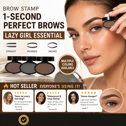 🥳2026 HOT SALE💞✨ 50% OFF! Eyebrow Stamp Powder with Brush – Press & go, perfect brows in seconds. Waterproof, 24h wear, no salon needed. A beauty game‑changer! 💄🌸（副本）