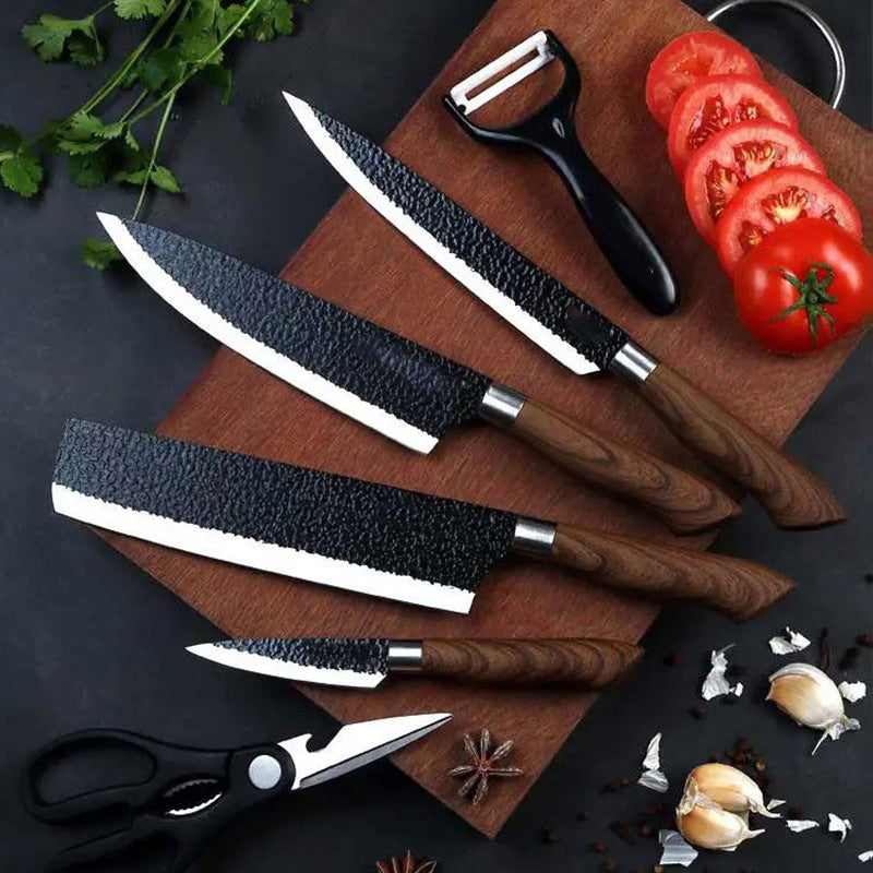 【📦  50% OFF】🔪🔥 Professional stainless steel kitchen knife set – 6 pieces, sharp & durable