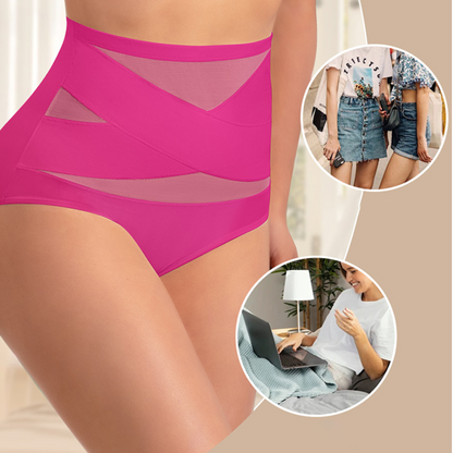 🌸  Special Price £16.99 ! 🔥Buy 1 Get 1 Free🎁Plus-Size High-Waist Cross Tummy Control Panties