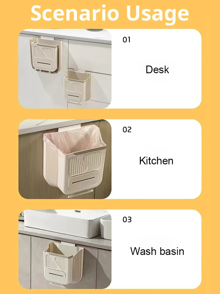 🏆Surprise Price: Only £10.99!!!⏰Foldable Hanging Trash Can – Space Saving, Leak Proof & Easy to Clean🧼
