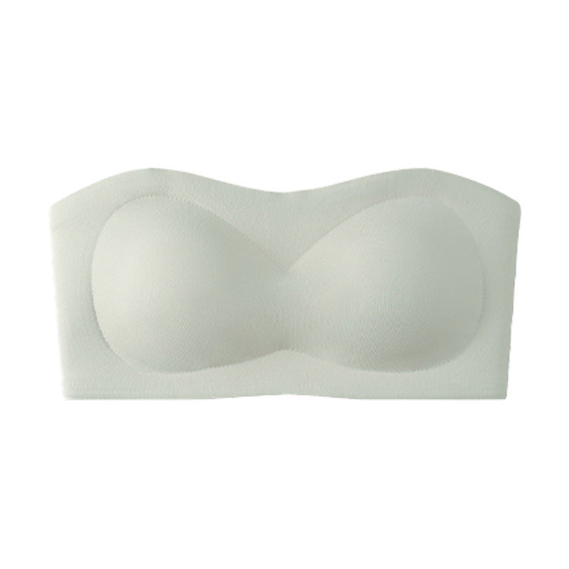 ⛱️!💞Womens Strapless Bras Push Up Bandeau Bra Non Slip Wireless Supportive Padded Bras Seamless Comfortable Tube Jelly Bra