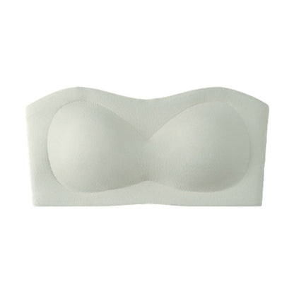 ⛱️!💞Womens Strapless Bras Push Up Bandeau Bra Non Slip Wireless Supportive Padded Bras Seamless Comfortable Tube Jelly Bra