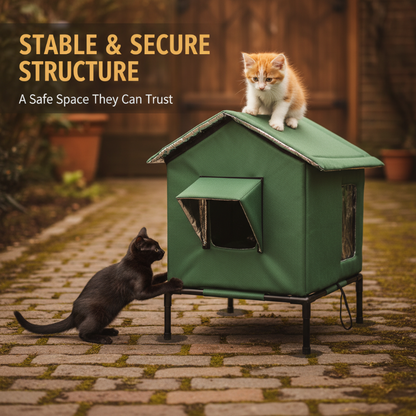 ⏰🔥LIMITED TIME 50% OFF! 🐈 All-Weather Elevated Outdoor Cat House – Waterproof, Insulated & Foldable for Cozy Comfort 🌧️✨~~~~~