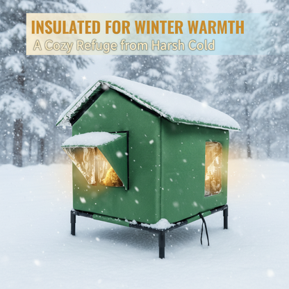 ⏰🔥LIMITED TIME 50% OFF! 🐈 All-Weather Elevated Outdoor Cat House – Waterproof, Insulated & Foldable for Cozy Comfort 🌧️✨~~~~~