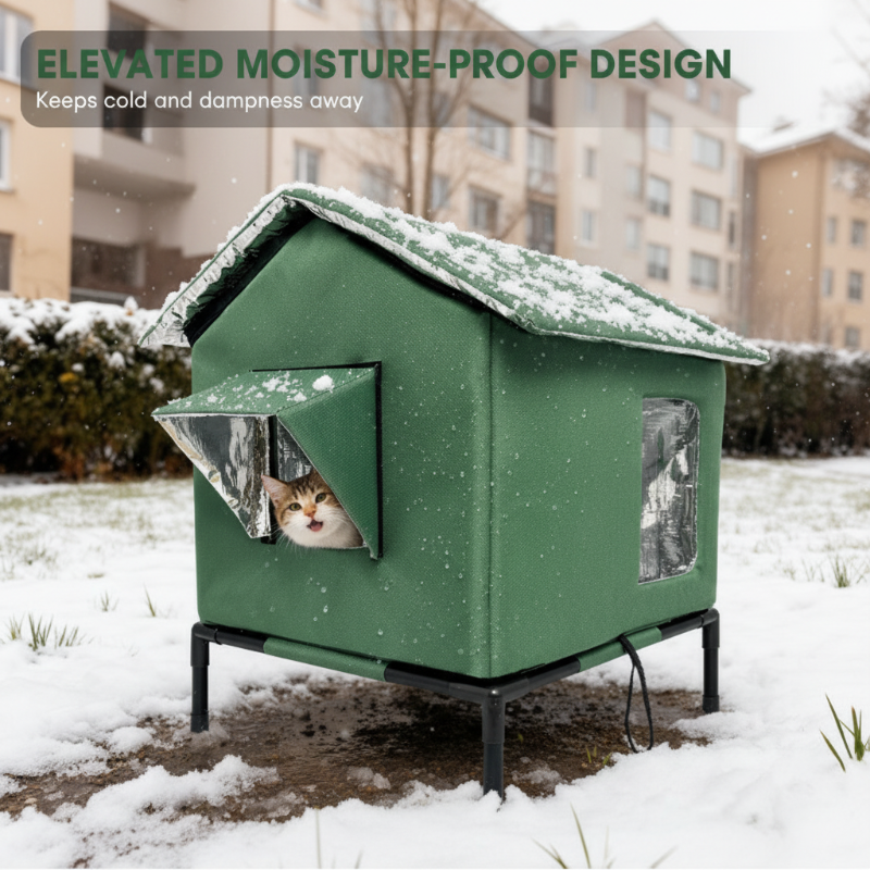 ⏰🔥LIMITED TIME 50% OFF! 🐈 All-Weather Elevated Outdoor Cat House – Waterproof, Insulated & Foldable for Cozy Comfort 🌧️✨~~~~~