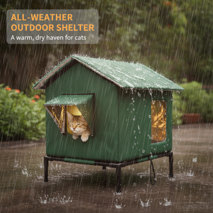 ⏰🔥LIMITED TIME 50% OFF! 🐈 All-Weather Elevated Outdoor Cat House – Waterproof, Insulated & Foldable for Cozy Comfort 🌧️✨~~~~~