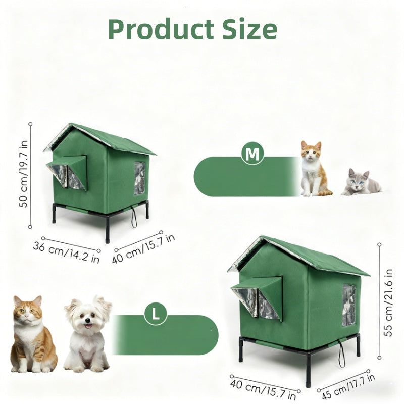 ⏰🔥LIMITED TIME 50% OFF! 🐈 All-Weather Elevated Outdoor Cat House – Waterproof, Insulated & Foldable for Cozy Comfort 🌧️✨~~~~~