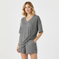 Women's Lounge V-Neck Top & Shorts Set