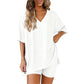 Women's Lounge V-Neck Top & Shorts Set