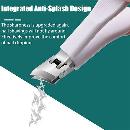 Wide Jaw Opening Anti-Splash Slanted Nail Clipper