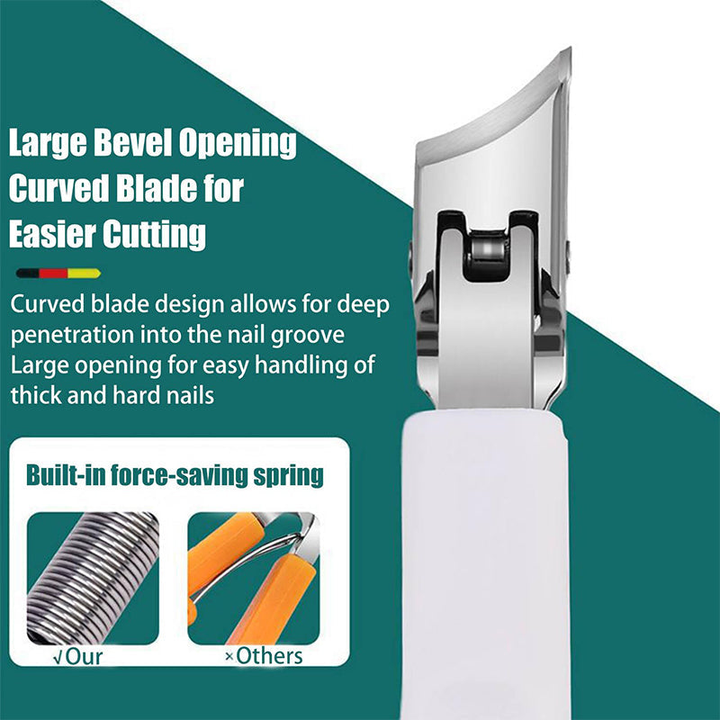 Wide Jaw Opening Anti-Splash Slanted Nail Clipper