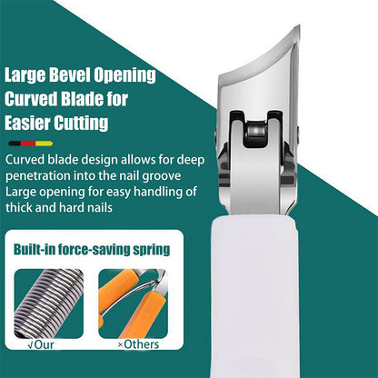 Wide Jaw Opening Anti-Splash Slanted Nail Clipper