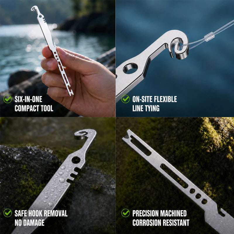 6-in-1 Stainless Steel Fishing Multi Tool Hook Remover and Knot Tyer