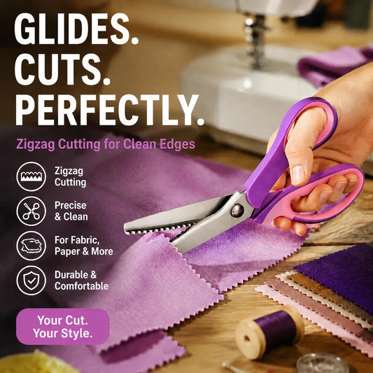 🧵 50% OFF! Premium Stainless Steel Pinking Shears – Ergonomic Soft-Grip, Zigzag Cut ✂️