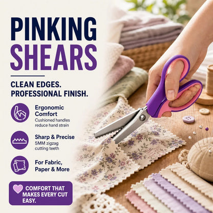 🧵 LIMITED TIME 50% OFF! Premium Stainless Steel Pinking Shears – Ergonomic Soft-Grip, Zigzag Cut ✂️