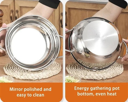 🎁2026 New Arrivals 50% OFF💥201 Stainless Steel Tempura Fryer Pot – Thermometer, Drain Rack, Deep‑Body ✨
