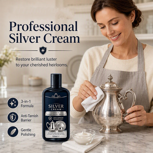 ✨Buy 2 Get 1 Free🎁Anti‑Tarnish Silver Polish Cream, 3‑in‑1 Clean Polish Protect Silver Care Cream